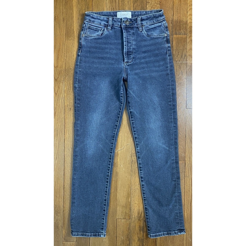 EVEREVE ‘The EVER Straight’ High Rise Button Fly Jeans Size 26 Comfortable Chic
